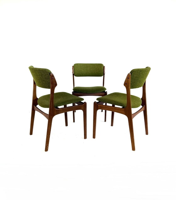 Image 1 of Set of 3 vintage dining chairs model 49, Erik Buch '70