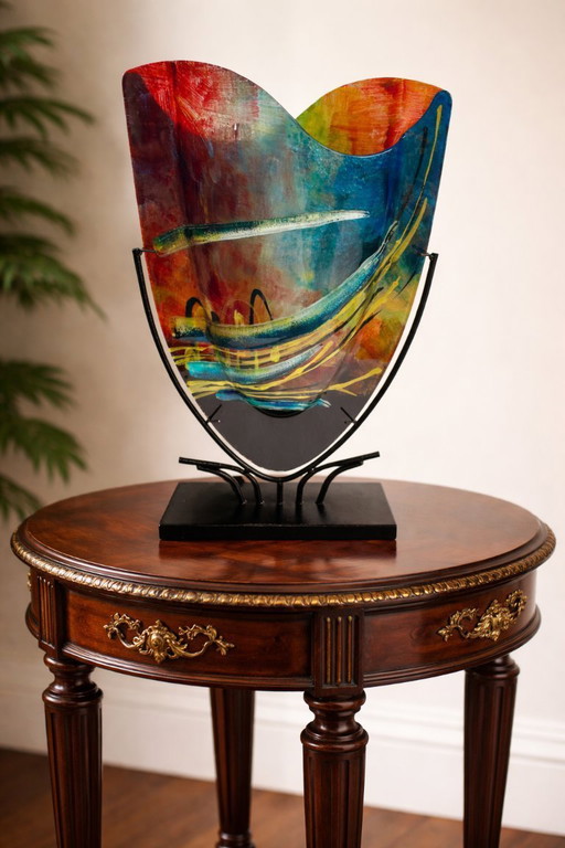 Murano picasso Style Vase with colors Design butterfly GLASS brand new ART 50 cm