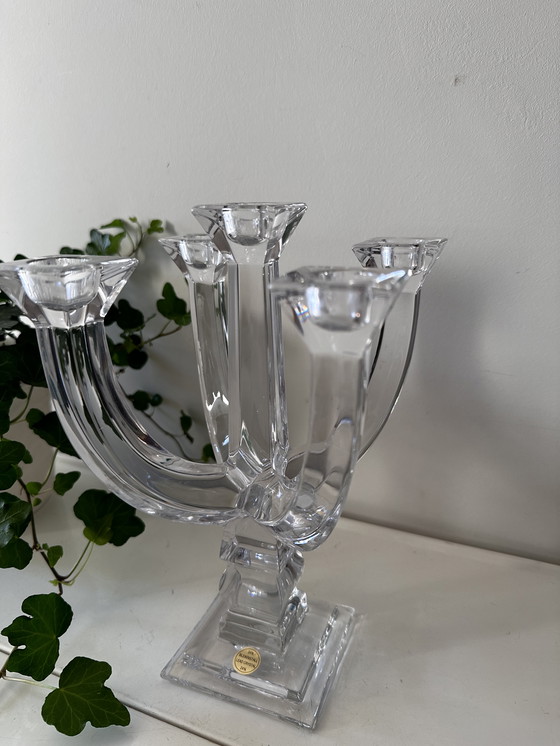 Image 1 of Crystal 5 Arm Candlestick