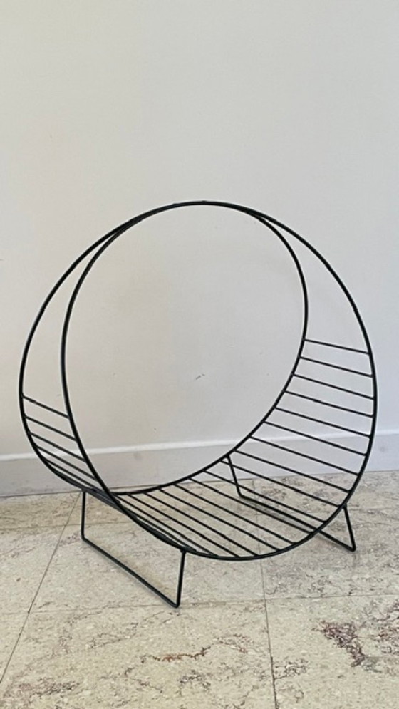 Vintage Magazine Rack Log Holder – Metal (photo 41 of 44)