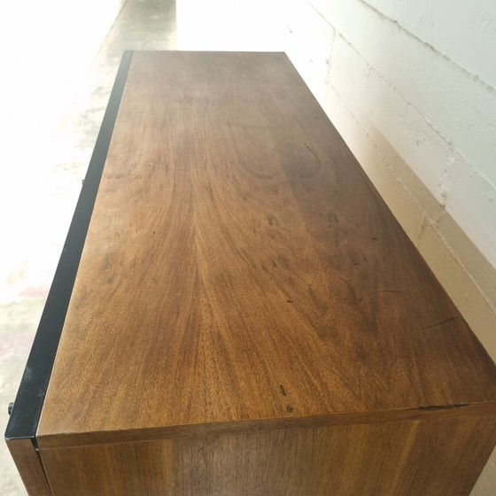 Image 1 of VSJ-125 Couchtisch aus Teakholz und schwarzem Metall, Kurt Gunther und Horst Brechtmann für Fristho, 1960er Jahre