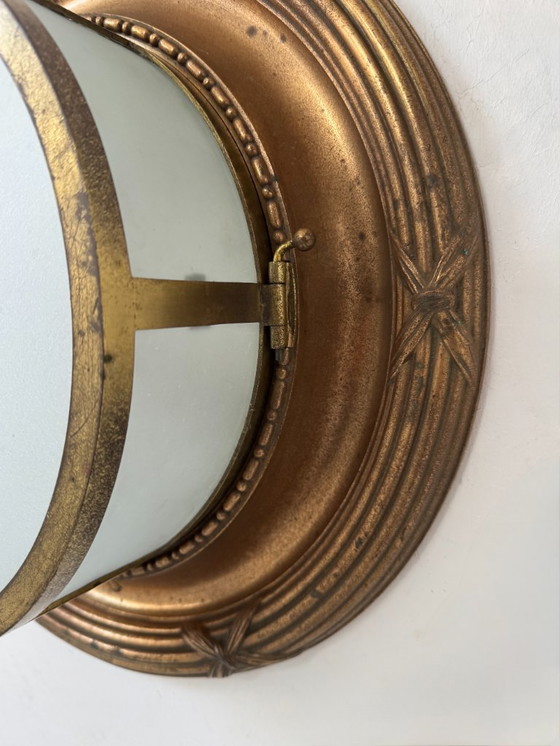 Image 1 of Applique da parete vintage XL, ottone e vetro smerigliato, Francia, 1920