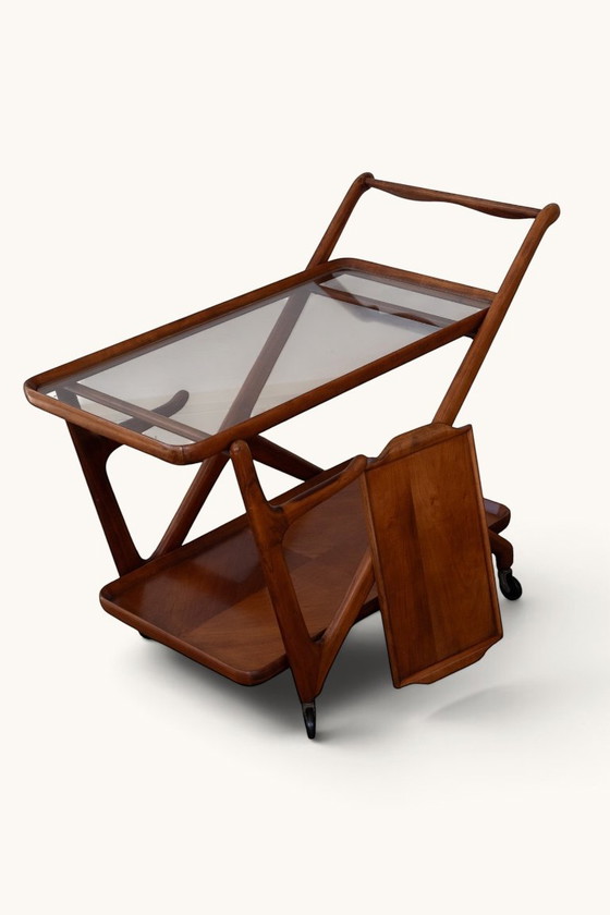 Carrello/carrello bar di Cesare Lacca per Cassina, anni '50 – Carrelli bar, Glass, Wood (photo 8 of 14)