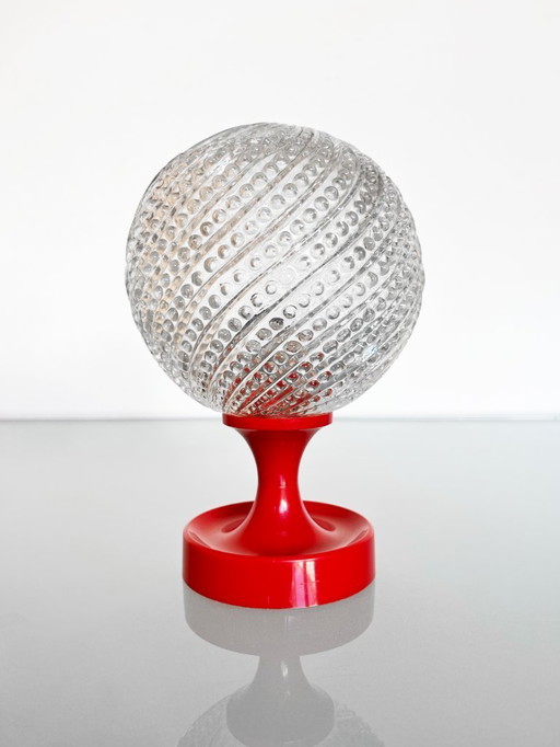 Vintage Hustadt Leuchten red table lamp