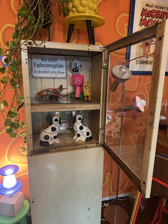 Image 1 of Vintage industriële apothekerskast / vitrinekast 