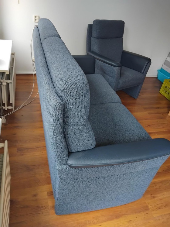Ensemble Canapé Van Bommel Couleur Bleu Gris – Canapés 2 places, Textile (photo 4 of 5)