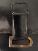 Borsa a mano in pelle nera, modello Delvaux