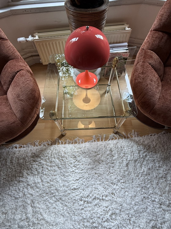 2 Unique Large Vintage Side tables Hollywood Regency-style/Mid Century Modern – Glass, Plexiglass (photo 4 of 15)