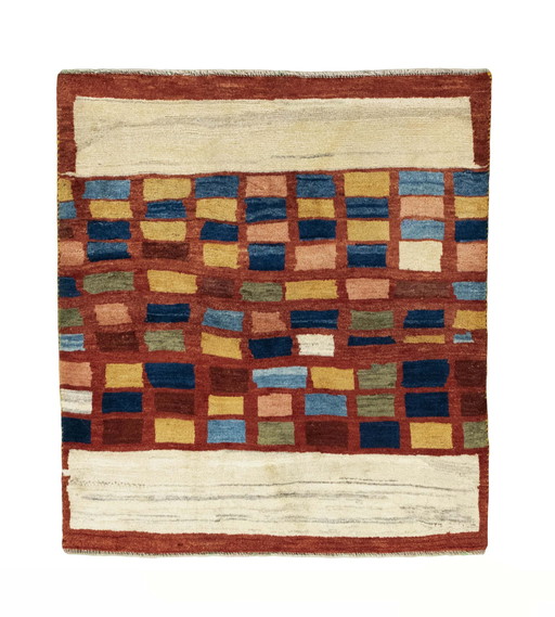 Tapis Gabbeh nomade noué à la main - 117 X 105 cm