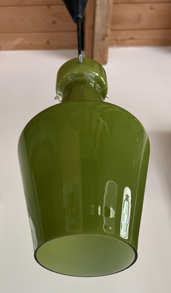 Image 1 of Lampada a sospensione Targetti Sankey in vetro opalino verde
