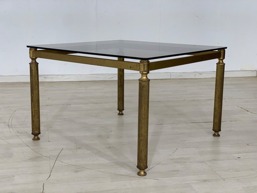 Vintage brass glass coffee table side table