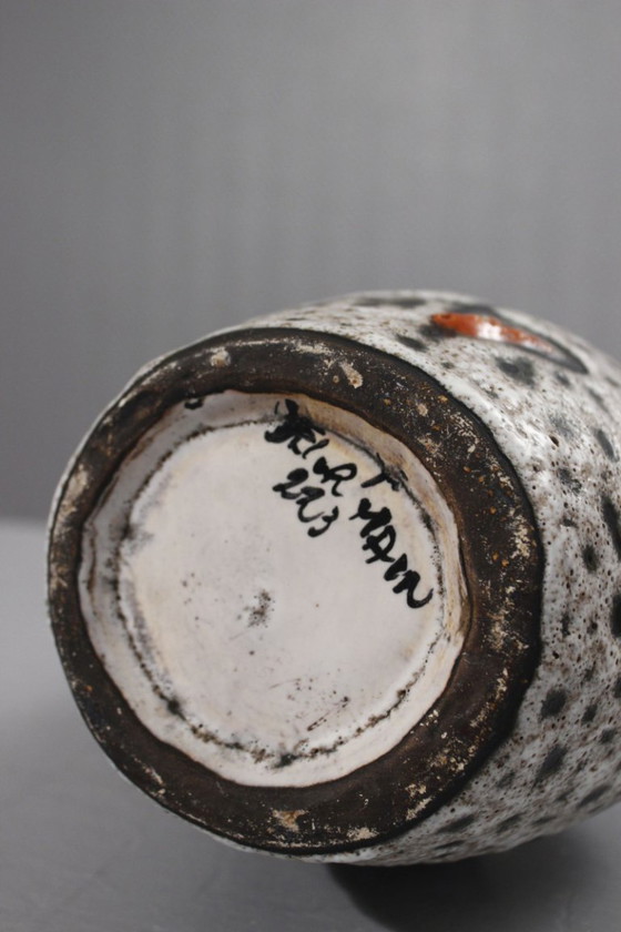 Image 1 of Marius Bessone in Vallauris - Large free-form vase abstract decor 1950s