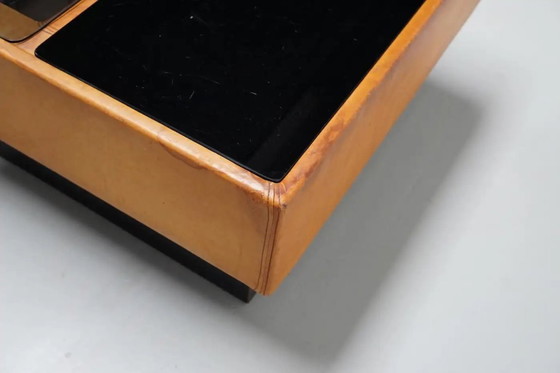 Image 1 of Tavolino da caffè/bar vintage in pelle color cognac di De Sede, anni '60/'70