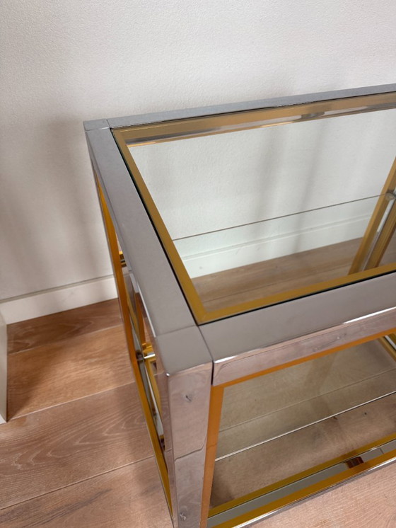 Image 1 of Carrello, carrello di servizio, vetro ottone cromato italiano Renato Zevi