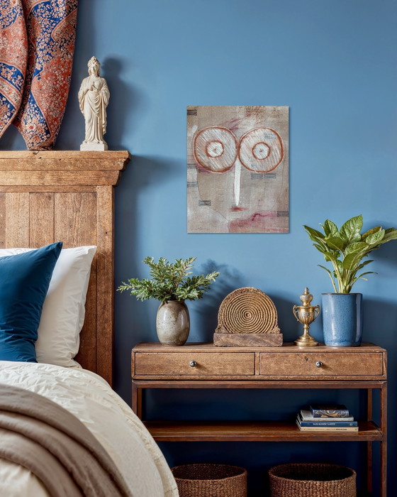 Image 1 of Robert Detheux "Visage aux petites annonces" Gemälde von 1980