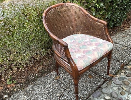 Chaise élégante en rotin et bambou - Style Giorgetti