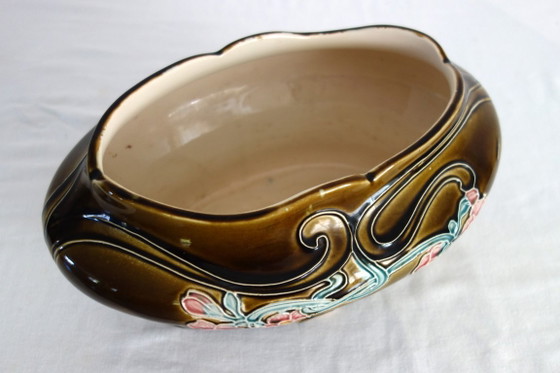 Art Nouveau Vases and Cache-Pots by De Bruyn, 1920s, Decorative Objects, Ceramic, Brown (photo 12 of 15)