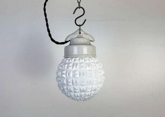 Image 1 of Vintage witte porseleinen hanglamp, jaren 70