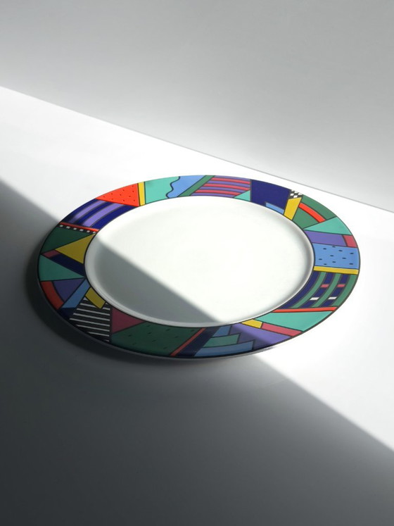 Rosenthal Studio-Line „Scenario Metropol“ Serving Plate – Barbara Brenner, 1990s Postmodern Memphis Design (photo 5 of 5)