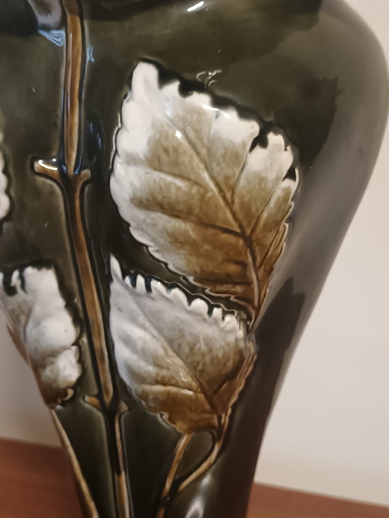 Image 1 of Antique Art Nouveau vase with floral motif