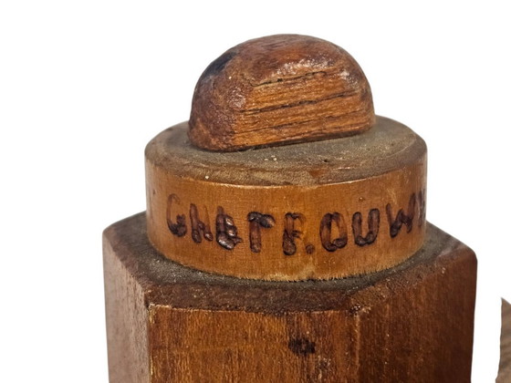 Image 1 of Boekensteunen "Strijd om de Grebbeberg 1940" - Hout- Eiken - Militaria