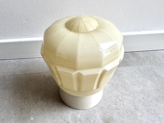 1x Plafonnier Thabur jaune pastel vintage / Lampe de plafond – Glass, Plastic (photo 4 of 5)