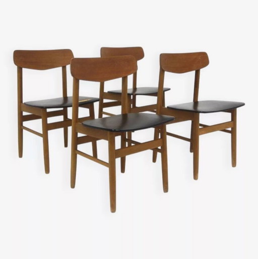 Set di 4 sedie scandinave in teak, Svezia, 1960