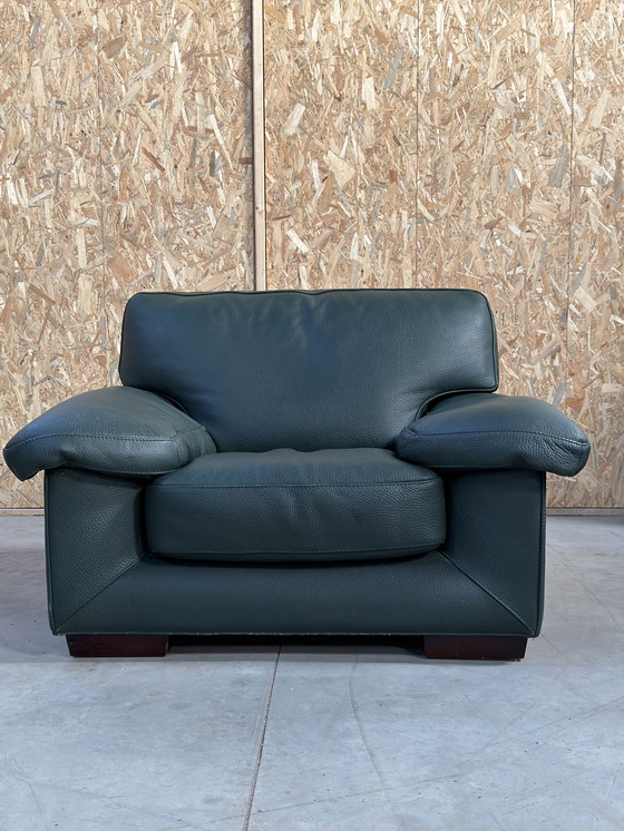 Image 1 of Poltrona in pelle verde Roche Bobois