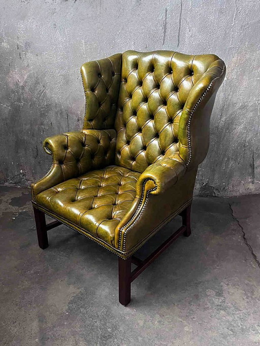 Fauteuil Chesterfield vintage britannique