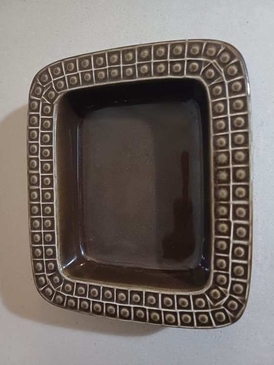 Gunnar Nylund voor Rörstrand "Kub" Steengoed Vide-Poche / Schotelkom / Asbak jaren 50 – Schalen, Ceramic (photo 7 of 10)