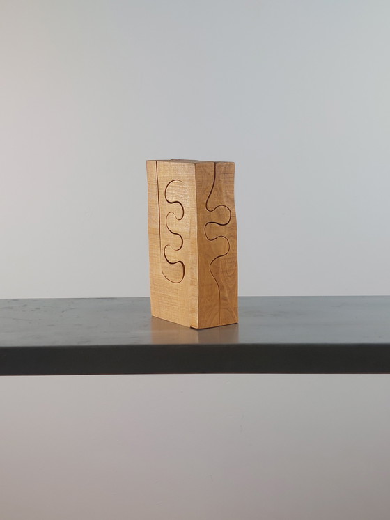 Image 1 of Scultura in legno vintage intagliata a mano, puzzle di Gunnar Kanevad