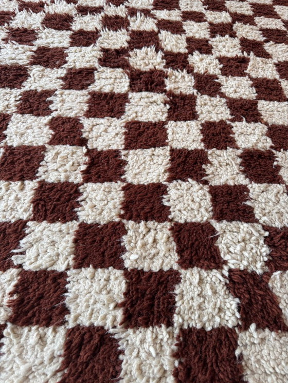Image 1 of Handmade Moroccan checkerboard rug 240x160
