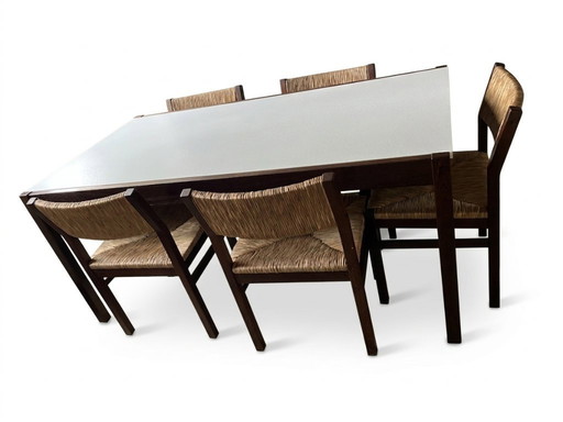 Precioso Conjunto Vintage: Cees Braakman para Pastoe (Mesa grande + 5 Sillas)