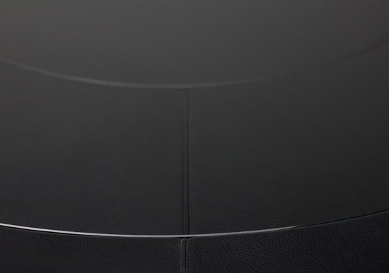 Image 1 of Carlo Bartoli Rossi di Albizzate – Black Leather, Glass Disc, Italian Mastery