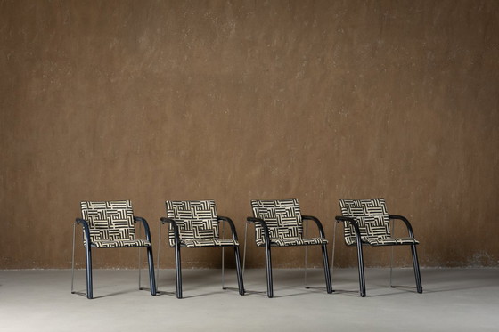 Image 1 of Vintage A 320 Armchair by Wulf Schneider & Ulrich Boehme for Thonet 1980’s in Myth Velvet (set of 4)