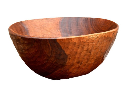 Ciotola in legno massello realizzata a mano, 30x14 cm, stile brutalista. – schalen, Wood