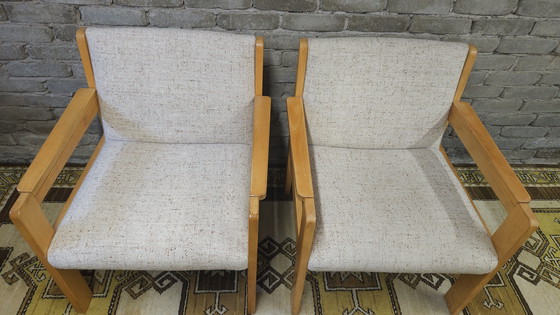 Image 1 of Paar bouclette wollen fauteuils 1970