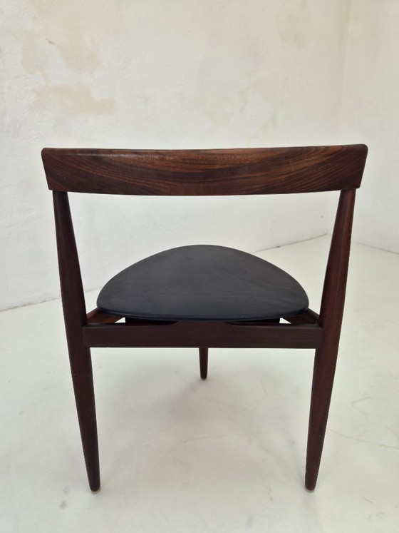 Sedia da pranzo Roundette in teak di Hans Olsen per Frem Rojle, anni '60 – Sedie da pranzo, Leather, Wood (photo 8 of 25)