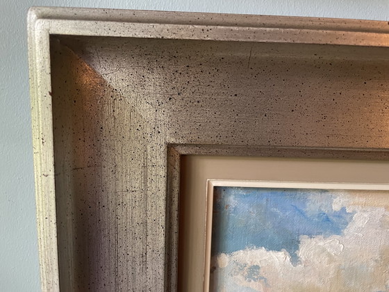 Image 1 of At the beach, original painting in oil, signed
