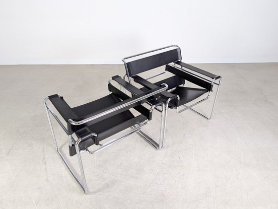 Image 1 of 2x Silla Wassily Original Knoll International, Breuer, negra