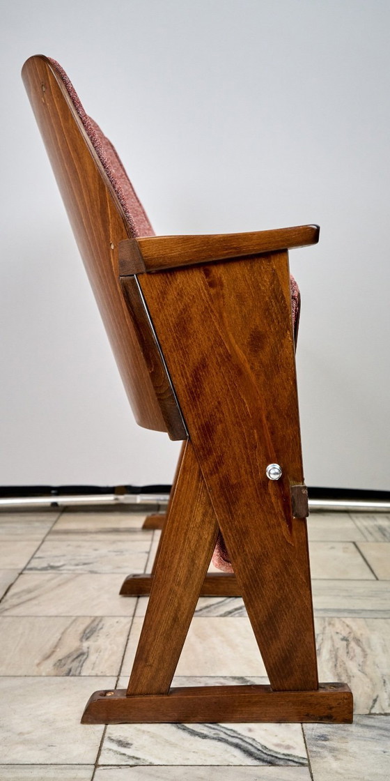 Image 1 of Vintage Red Folding Cinema Chairs, 1970s Czechoslovakia