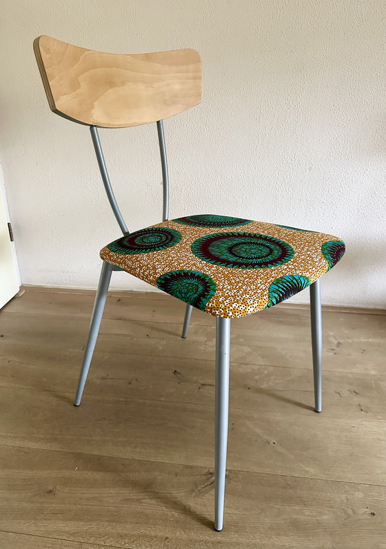 Image 1 of 3x stoelen vintage reconditionné wax africain