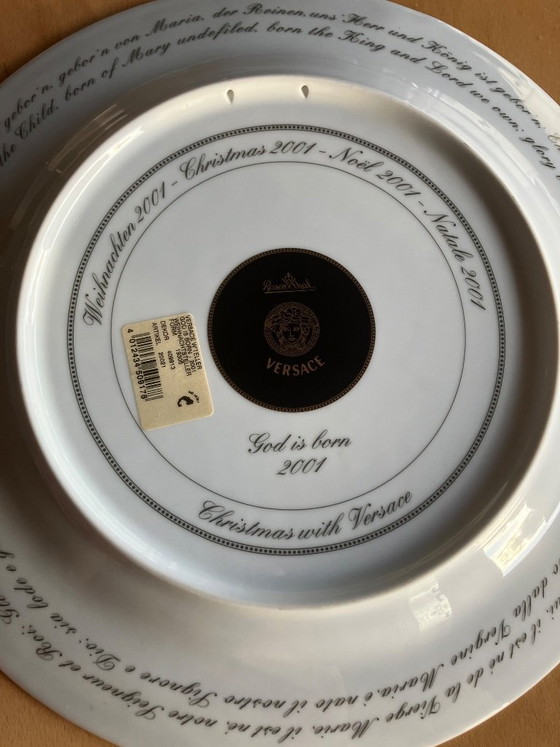 Image 1 of Assiette murale Versace par Rosenthal « Dieu est né » 2001