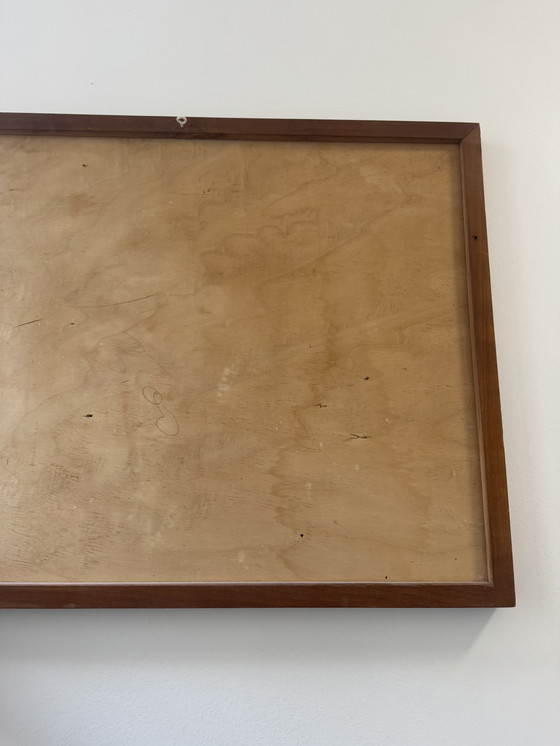 Image 1 of Tableau peinture oiseau bleu années 60