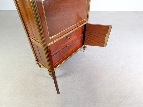 Image 1 of Original Louis XVI chest of drawers/secretary, mahogany, brass