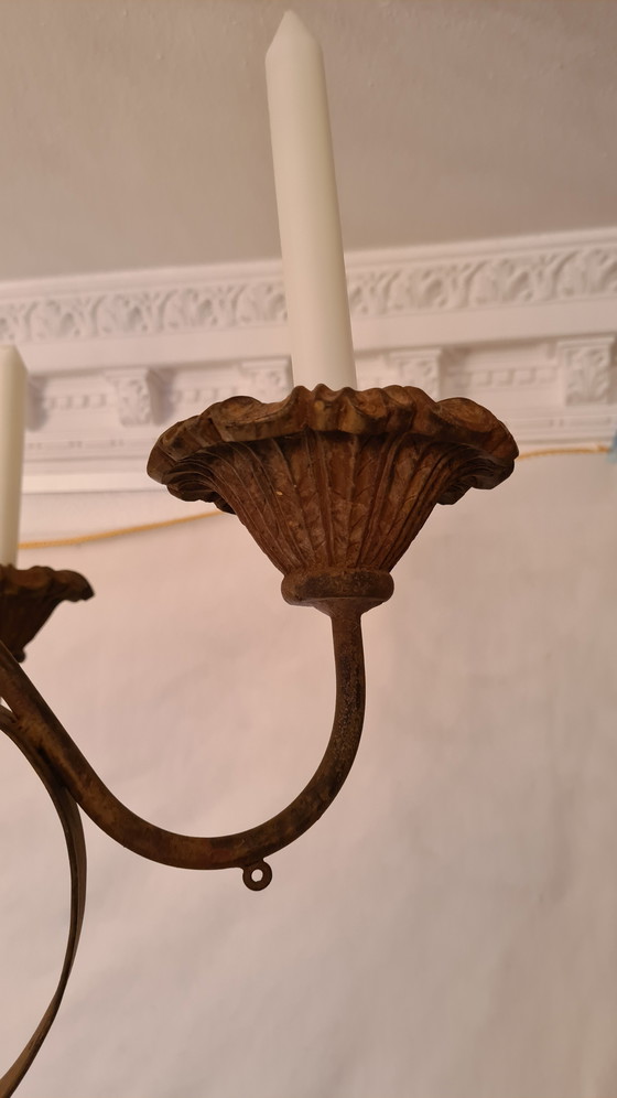 Image 1 of Chandelier with 6 candles - Baroque - Iron (cast iron/wrought iron)
