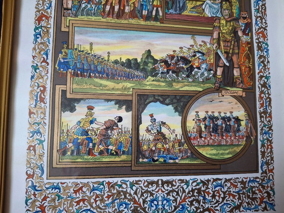 Image 1 of Tableau encadré Jean Gradassi Enluminure