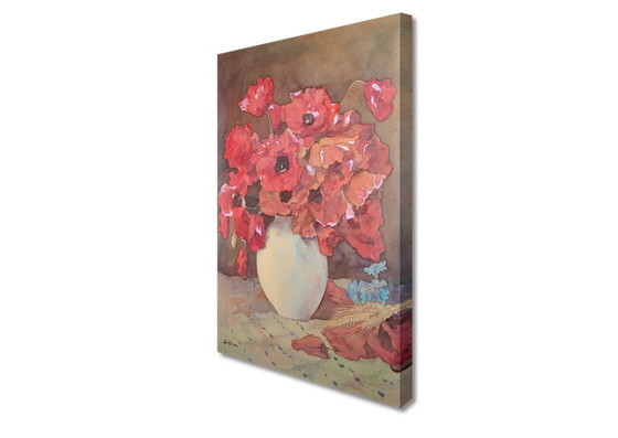 Image 1 of Jopie Huisman---Mohnblumen in weißer Vase --groß!!