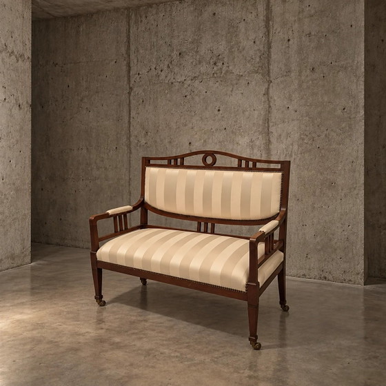 Antikes Mahagoni-Kanapee im Empire-Stil / Directoire-Stil / 1920er Jahre – Sofagarnitur (photo 4 of 4)
