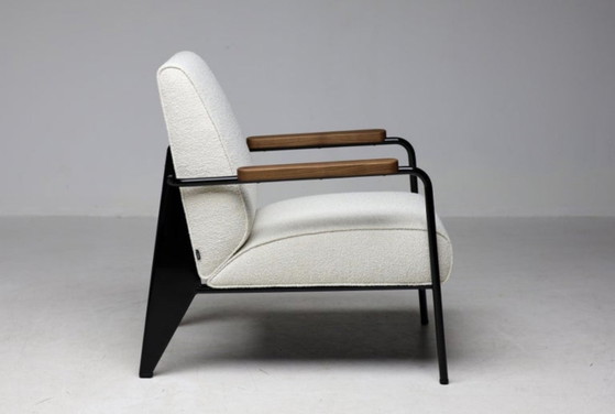 Image 1 of Vitra Jean Prouvé Salonsessel | Elfenbein Nubien | Zeitlose französische Eleganz